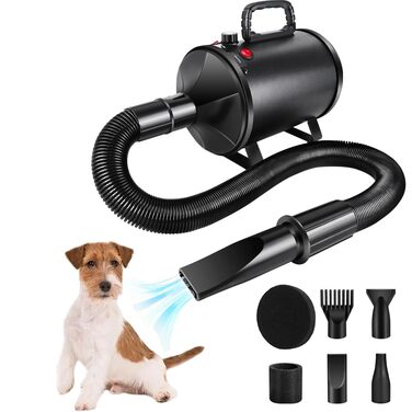 Професійний фен для собак 3500W Hundefön: тиха сушка, 4 насадки, регулювання швидкості