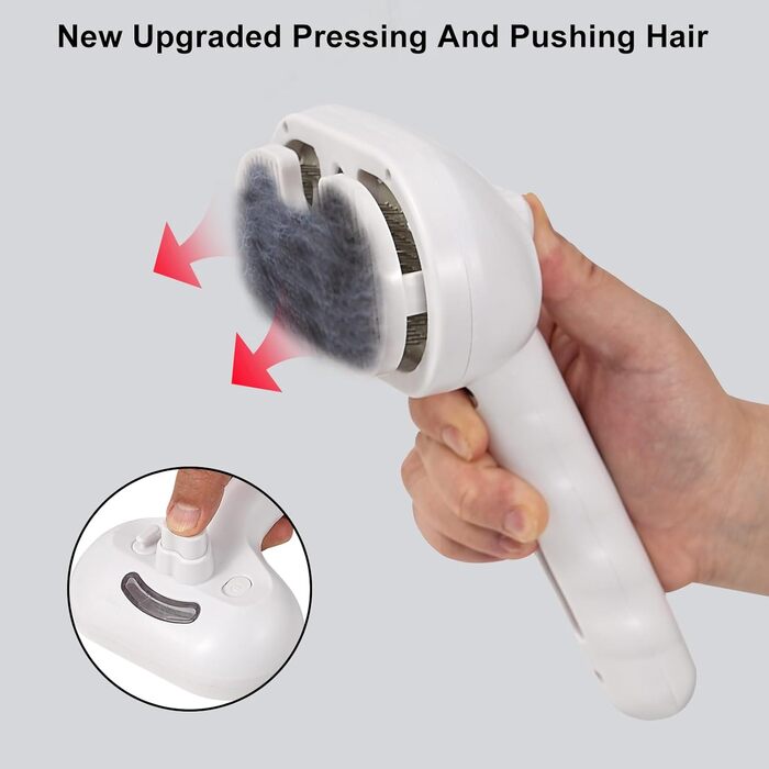 Бурштук для шерсті тварин 3-в-1: парова щітка для собак, для видалення шерсті котів, масажна щітка для грумінгу