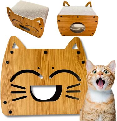 Будиночок для котів та кігтеточка Klein - екологічні меблі з картону, легкі, стабільні та компактні. Ідеально для маленьких квартир та котів будь-якого віку