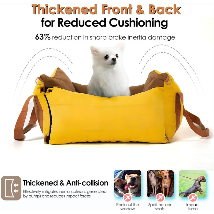 Автомобільний лежак для собак, до 15 кг, з висувним лежанком, знімний, з кишенями, з ременями безпеки (зелений)