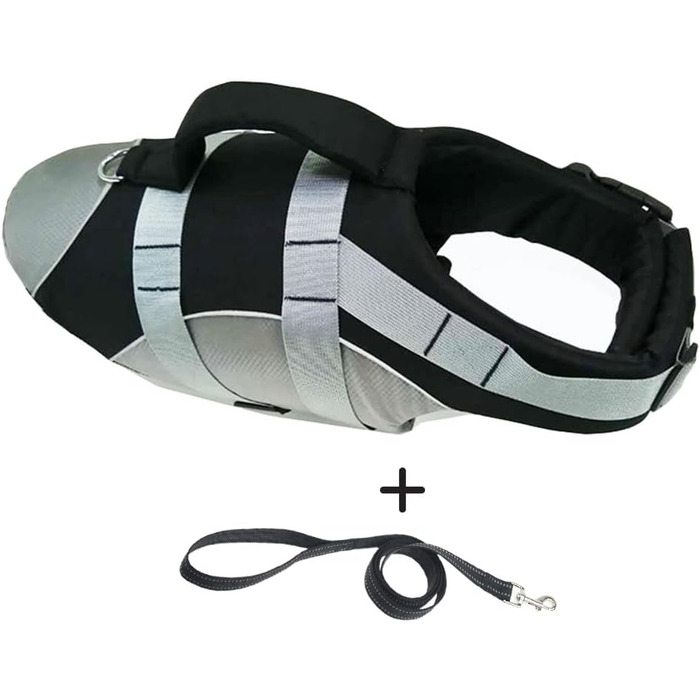 Жилет для собак - рятувальний жилет для плавання з підкладкою. Підходить для малих, середніх та великих собак. Чорний колір, розмір L