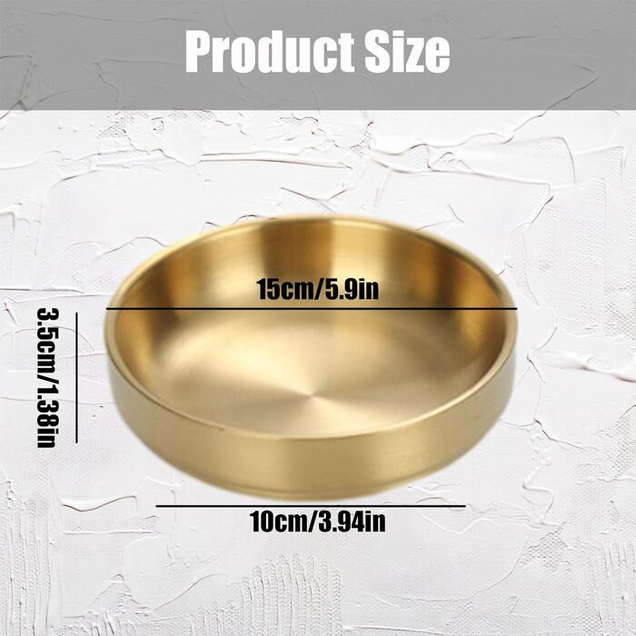 Миски для котів з нержавіючої сталі, 2 шт. - миски для сухого та вологого корму, нержавіюча сталь 304 (Золотий)