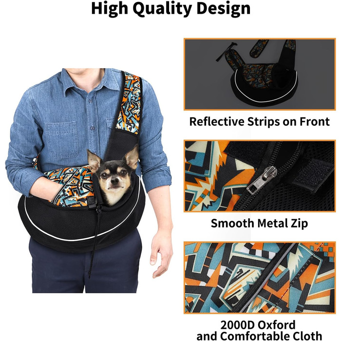 Сумка-переноска для собак 6 кг, портативна, регульована, сітчаста, для прогулянок та подорожей, оранжева