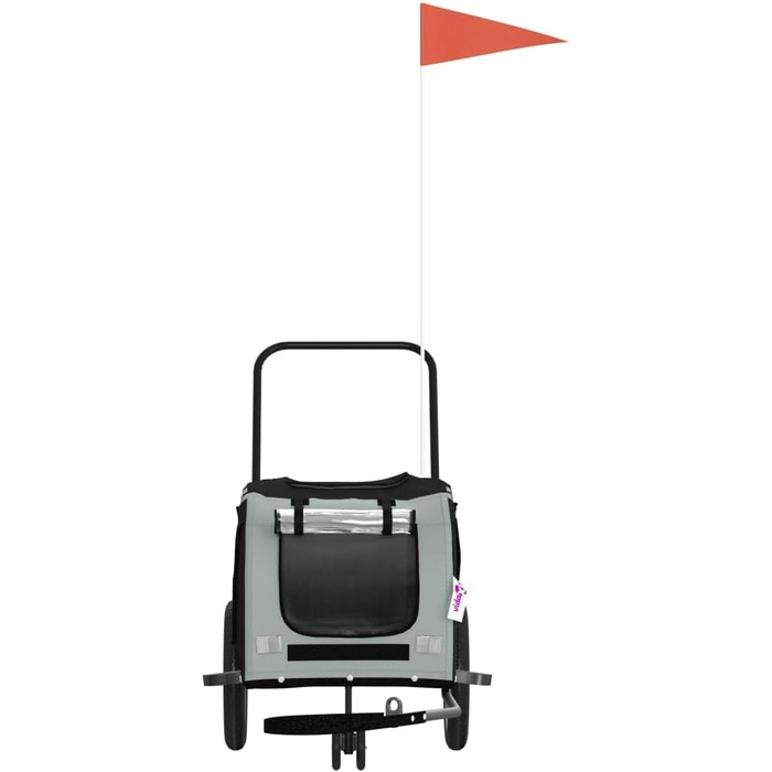 Причеп для тварин (122x52x53 см, чорний та сірий)