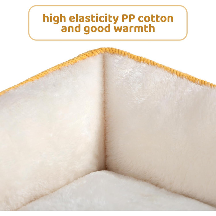 Ліжко для котів та собак Hollypet, м'яке, дихаюче, 55x45x15 см, жовте