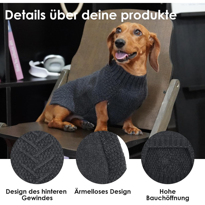 Теплий в'язаний пуловер для собак середнього розміру, пухнастий, для джек-расселів, французьких бульдогів, теплий, флісовий, сірий, розмір M