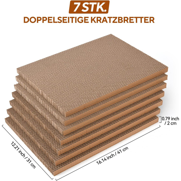 LIFLIX Дряпальня для котів з будиночком, 7 шт. з гофрокартону, міцна, 42×32×15 см