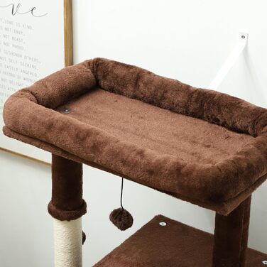 Котячий комплекс PawHut 132 см з когтеточкою, платформами, кулями та килимком, коричневий (55x44x132 см)