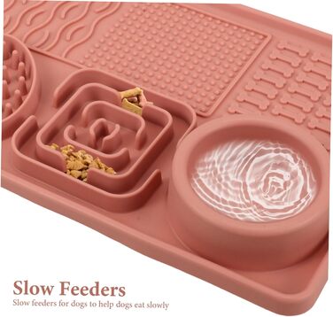 Силіконовий килимок для повільного годування тварин з присосками, великий для собак та котів - захист від травлення