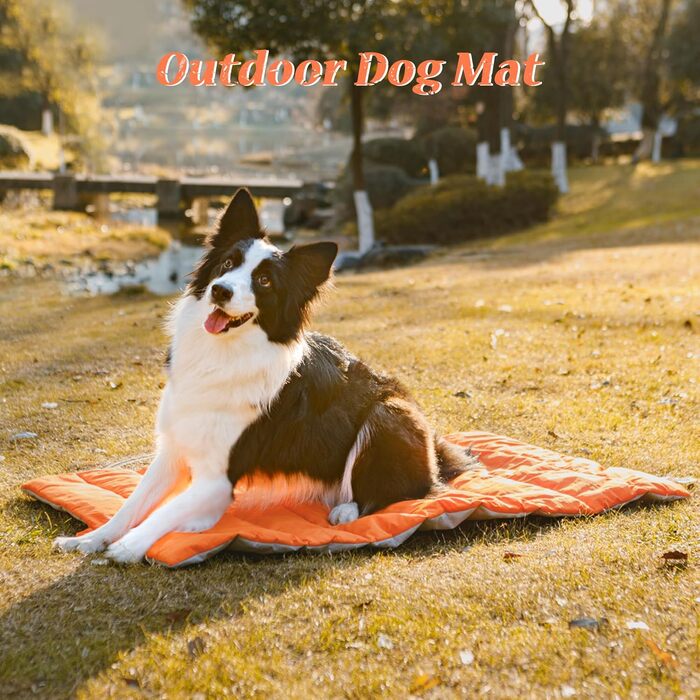 UNIKOME Лежанка для собак: килимок для подорожей, неслизький, антистатичний, миючий, 110x68 см (Помаранчевий+сірий)