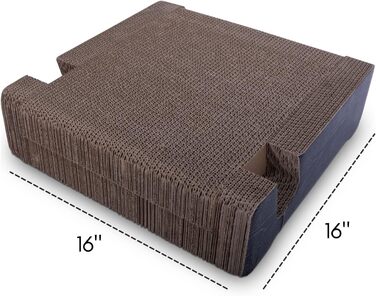 Лежак-дряпка для котів Purrfect Sofa Luxe з товстого гофрокартону, двосторонній, з котячою м'ятою