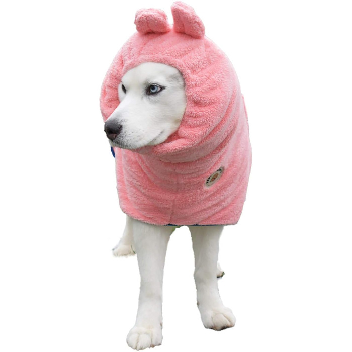 Преміум халат для собак DERPYCHAPPY, мікрофібра, для собак та котів різних розмірів, стильний, комфортний, для пляжу та подорожей, рожевий