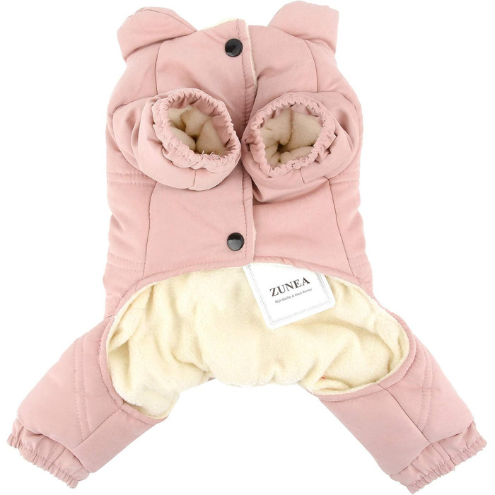 Зунеа: Теплий зимовий костюм для собак, флісова підкладка, теплий одяг для цуценят, рожевий XL