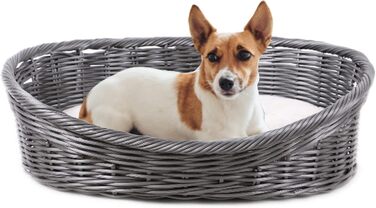 MaxxPet Ліжко для собак і котів, кругле, з подушкою, антрацит, 54x40x17,5 см