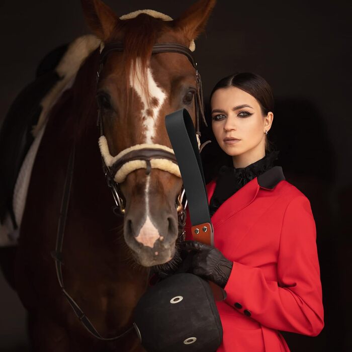 Спіральна косарка для коней BAVIHOR, 48,2 см, з антиковзним дерев'яним руків'ям, чорна