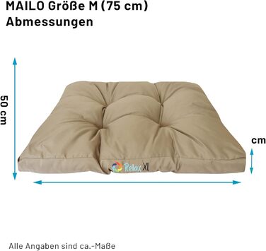 Легке собаче ліжко MAILO M, тауп, 75x50 см, зручна наповнювач з волокон, пральне, стабільне MAILO Тауп