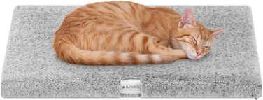 Navaris Тепла ковдра для котів та собак - 60x45x4 см. М'яка, знімний чохол, білий/сірий