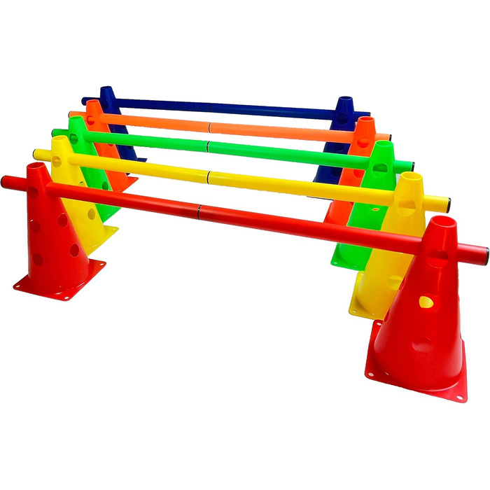 Набір з 5 штовхачів LA-24, 23 см, конуси для аджиліті, 5 кольорів (компактні)