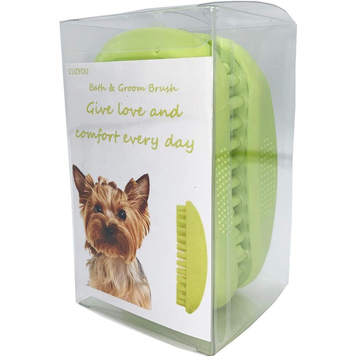 Щітка для грумінгу домашніх тварин JOEBO, м'який гумовий матеріал, видалення шерсті котів та собак, масажна щітка, гребінець для грумінгу, зелена, універсальний розмір