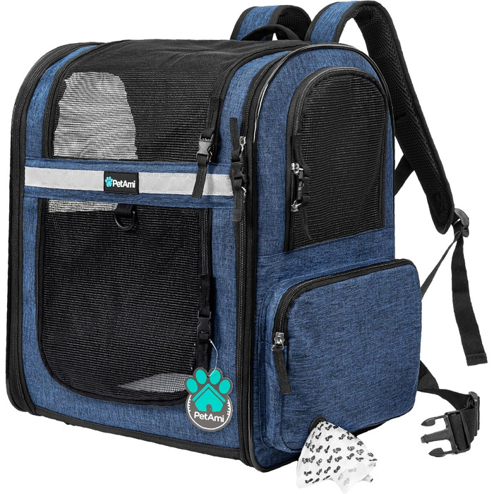 PetAmi Рюкзак для котів та собак, Medium, Marineblau (Морський блакитний)