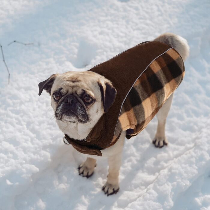 Теплий зимовий одяг для собак CITE TOILE з захистом живота, світловідбиваючими елементами, для собак великих порід, коричневий, XXL