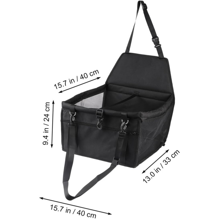 Сумка-переноска для собак та котів BESPORTBLE - чорна, з регульованим ременем безпеки та відділенням для зберігання