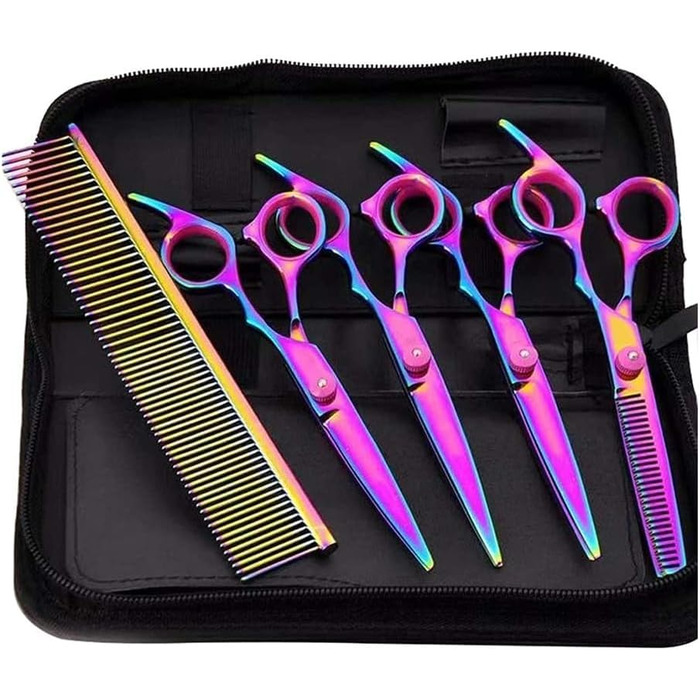 Набір ножиць для собак, ножиці для грумінгу домашніх тварин, вигнуті ножиці для фінальної обробки, спеціальні ножиці для догляду за собаками