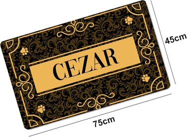 Персоналізована підкладка під миску з іменем Ferocity | Килимок для собак та котів | 45 x 75 см | Гумовий, 4 мм | З мотивом домашнього улюбленця, Vintage [140]