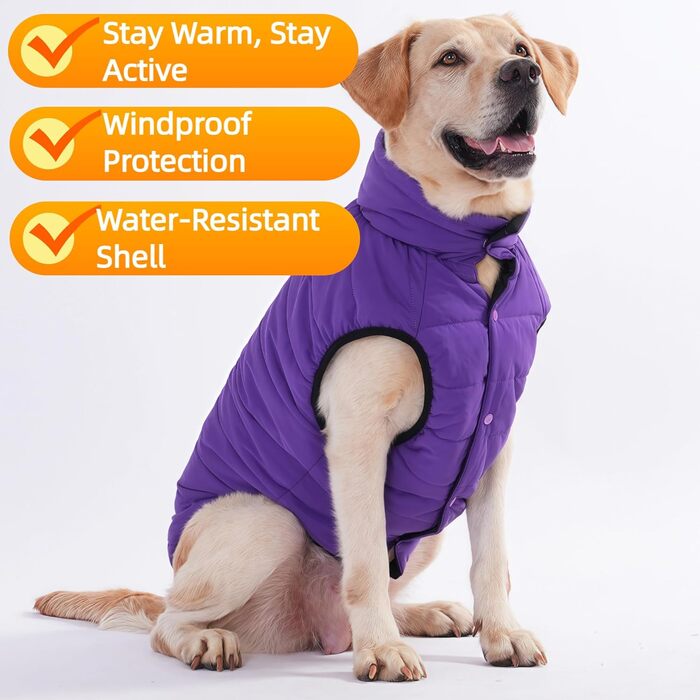 Зимова куртка для собак LovinPet, двостороння, розміри M, L, XL, з кнопками, пухова, вітронепроникна, снігонепроникна та водонепроникна, темно-зелена та сіра