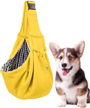 Сумка-переноска для собак, ручна, безпечна, регульована переноска для маленьких собак, переноска для тварин для подорожей, прогулянок на відкритому повітрі (Жовтий)