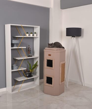 Когтеточка-бочка Petliving Theo 100 см, беж, ручна робота, еко, сертифікат OEKO-TEX