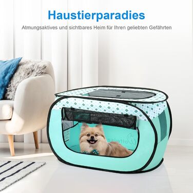 WolfWise манеж для цуценят, переносний вольєр 80x50x50 см, для собак, котів, щенят, для дому та вулиці, зелений