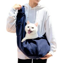 Транспортувальна сумка-слінг для собак та котів, блакитна | Зручна переноска для маленьких тварин на прогулянку та подорожі