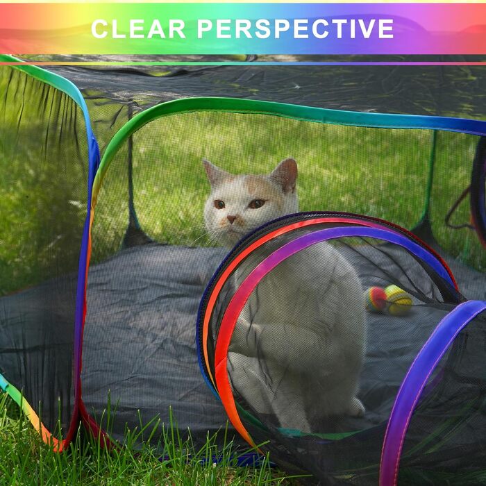 Клітка-тунель для котів DiDiBirDi 2 в 1 на вулицю: тунель та вольєр, портативна клітка для котів, дрібних собак та кроликів