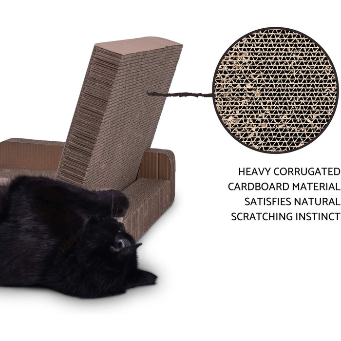 Лежак-дряпка для котів Purrfect Sofa Luxe з товстого гофрокартону, двосторонній, з котячою м'ятою