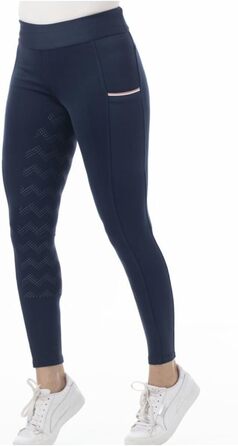 Легінси для верхової їзди Riding World Agadir для жінок та дівчаток | Легінси для їзди верхи з силіконовим повним нальотом та широким поясом | 2 кишені для телефону | Верхова одяг різних розмірів та кольорів (36, темно-синій)