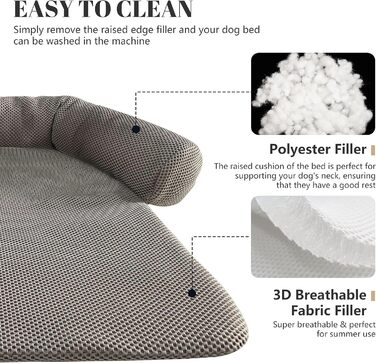 Килимок для собак Johnear: м'яке ліжко-подушка для захисту дивану, великий, середній, маленький, 110x105x15 см, бежевий