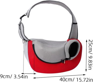 Переносна сумка-переноска для тварин BESPORTBLE, міцна сумка для собак, для подорожей, з вентиляційними вікнами та блискавкою, регульовані плечові ремені, переносна сумка для малих тварин та цуценят, червона