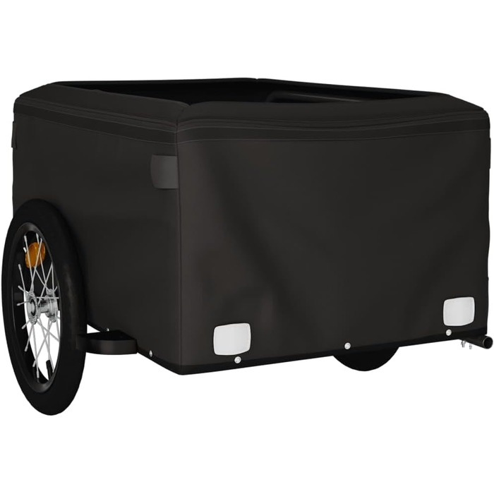 Причіп для велосипеда Gecheer, вантажний причіп, чорний пластиковий контейнер для перевезення вантажів, собак (124 x 62.5 x 52 см)