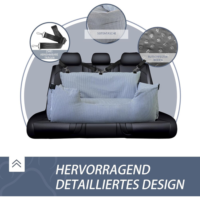 Автокрісло для собак Rucener: 110 x 45 x 55 см, для великих та середніх порід