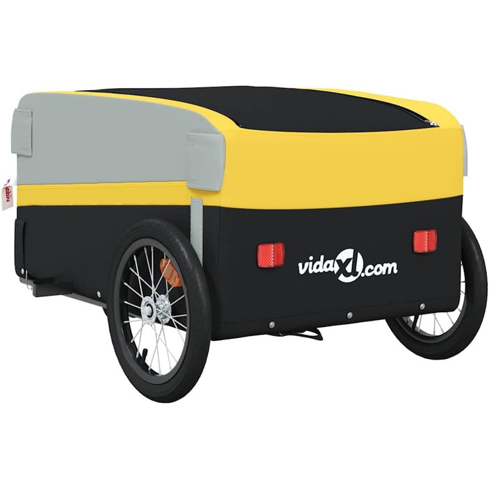Причіп для собак, вантажний причіп для велосипеда, чорно-жовтий, 45 кг, для покупок, подорожей, велосипедних прогулянок