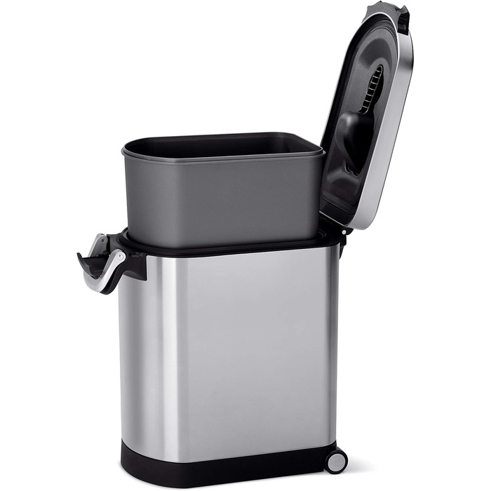 Контейнер для кормів для тварин simplehuman 25 л, відбитки пальців не залишаються, матова нержавіюча сталь