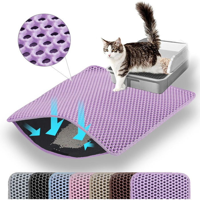 Килимок для котячого туалету Petinstinct, XXL, 116x66 см, фіолетовий