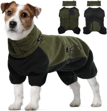 Зимовий теплий костюм для собак середнього розміру, куртка, пуловер, костюм для собак, захист живота (Оливковий, M)