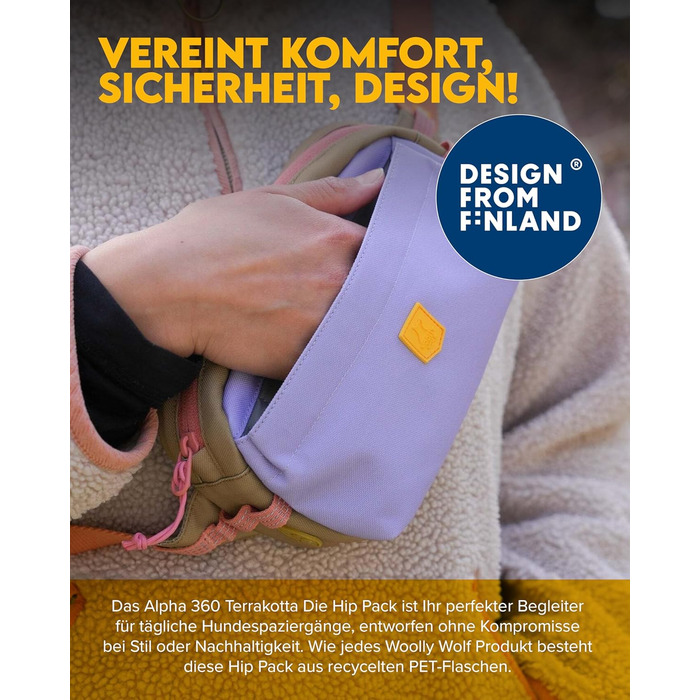 Сумка на пояс для собак Woolly Wolf Alpha 360: ласощівниця з перероблених матеріалів (лавандово-фіолетовий)