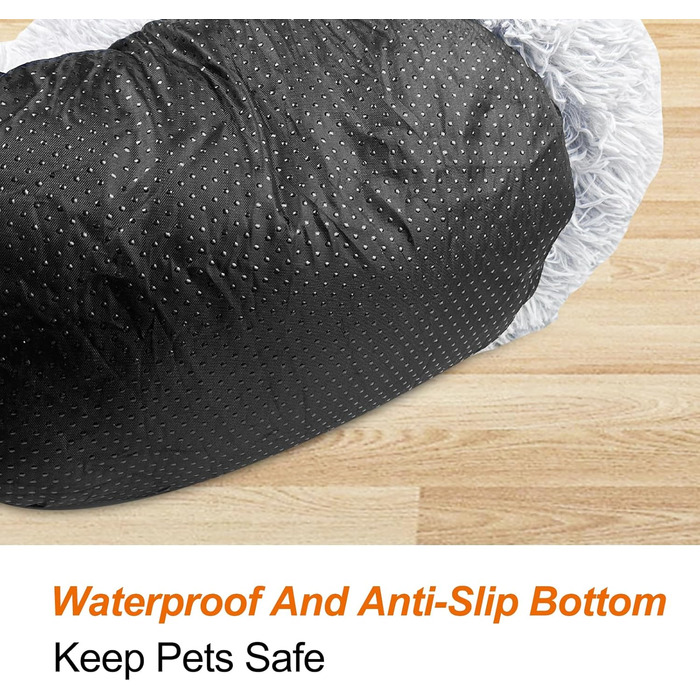 Кругле ліжко для собак та котів, м'яке, зручне, діаметр 50 см, сірий колір