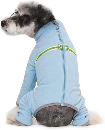 Зимовий одяг для собак, теплий м'який флісовий халат з світловідбиваючим блискавкою, костюм для собак, піжама для домашніх тварин (розмір XXL, блакитний)