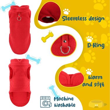 Пуловер для собак та котів, теплий флісовий пуловер, зимова куртка для собак з повідком (Аква+зелений, XL) (Червоний+чорний, M)