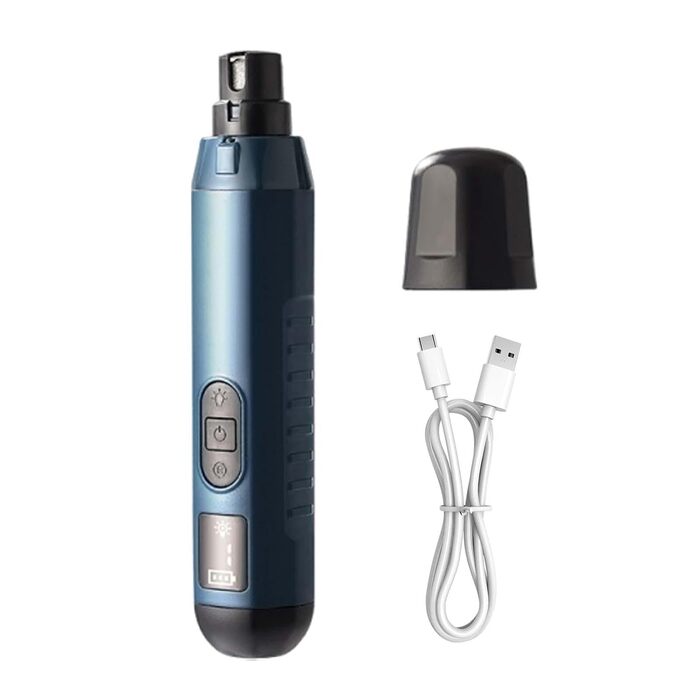 Електричний триммер для собак та котів, 5 швидкостей, акумуляторний, професійний. Інструмент для догляду за лапами домашніх тварин, тихий, для маленьких та середніх порід (Блакитний)