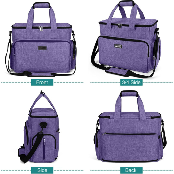 Сумка-переноска для собак та котів BAGLHER, фіолетовий, L. З набором аксесуарів: контейнери для їжі та складні миски. Підходить для подорожей літаком.